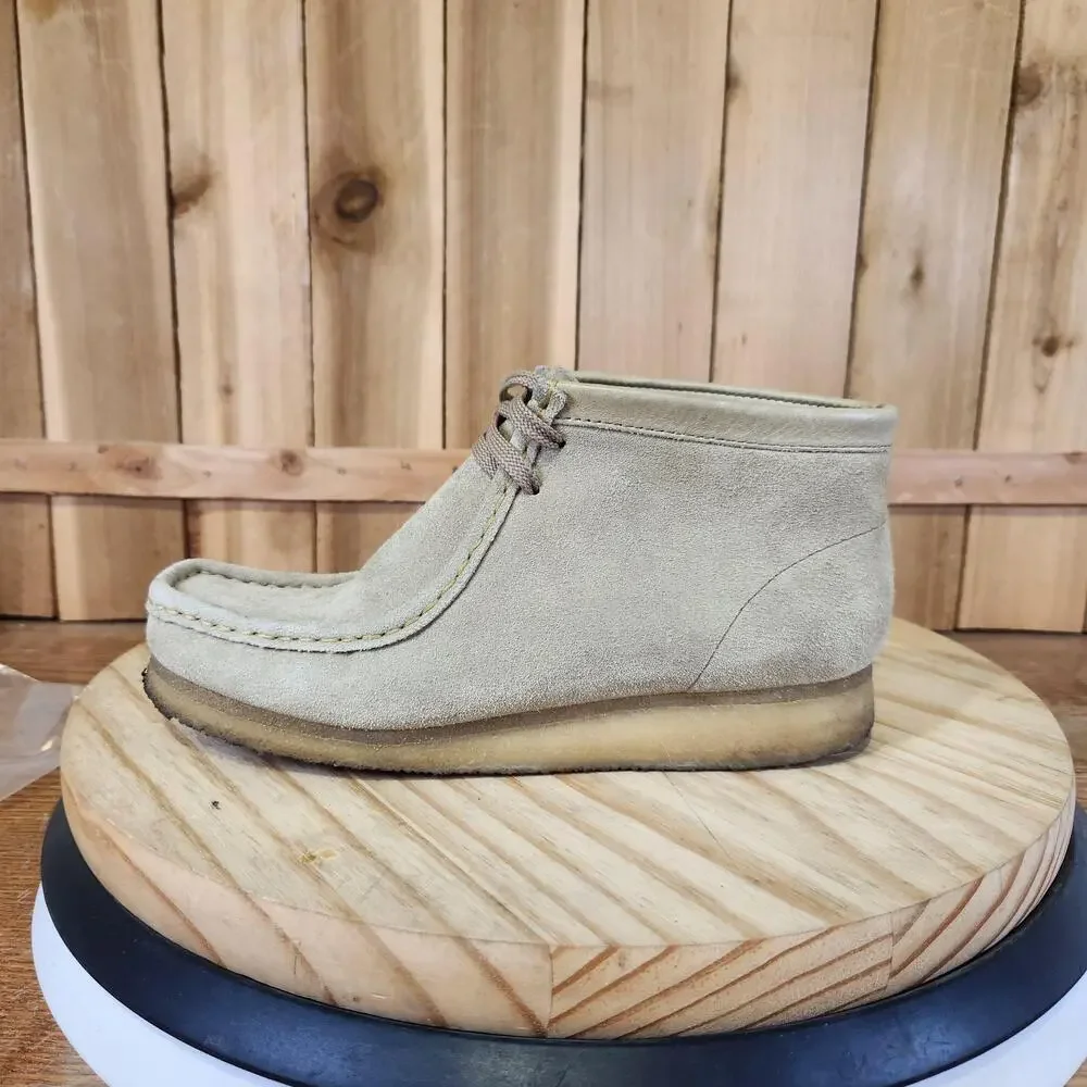 Clarks Originals Wallabee Suede Chukka Boots Mens 8 Beige Leather Crepe Sole